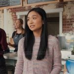 Olivia’s pink space dye knit sweater on My Life with the Walter Boys