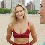 Olivia Santelli’s red sports bra and biker shorts on Today