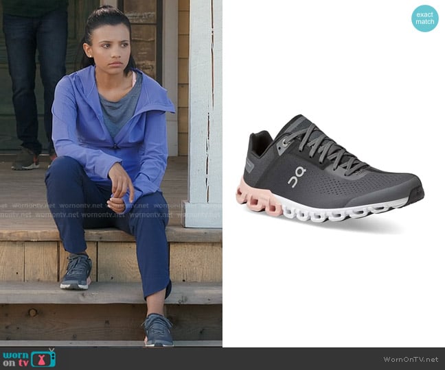 On Cloudflow Running Shoe in Rock Rose worn by Jackie Howard (Nikki Rodriguez) on My Life with the Walter Boys