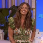 Monica Mangin’s floral lace trim midi dress on Live with Kelly and Mark