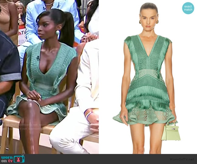 Patbo Samba Fringe Cut Out Mini Dress worn by Olandria Carthen on Today