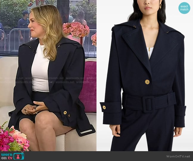 Patou Belted Wool Jacket worn by Alicia Silverstone on Today