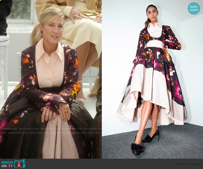 Carrie’s floral print skirt on And Just Like That
