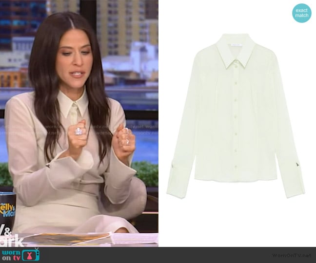 Patrizia Pepe Organza Shirt worn by Jackie Tohn on Live with Kelly and Mark