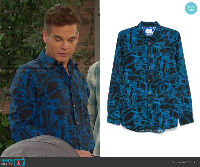 Paul Smith Abstract-Print Shirt worn by Leo Stark (Greg Rikaart) on Days of our Lives