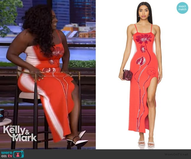 Ph5 Iris Flower Print Maxi Tank Dress worn by Danielle Brooks on Live with Kelly and Mark