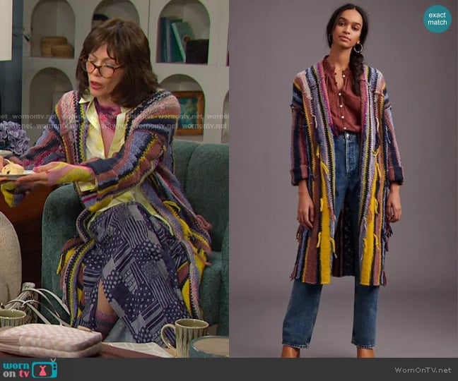 Pilcro Dreamer Striped Duster worn by Susan Banks (Stacy Haiduk) on Days of our Lives