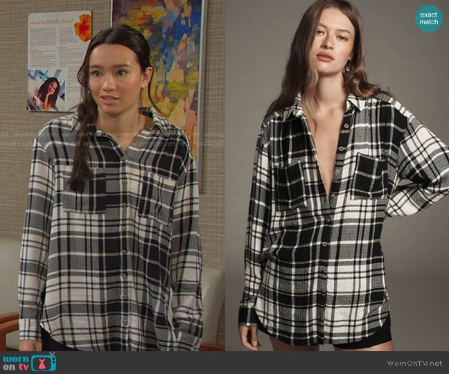 Pilcro The Hadley Relaxed Buttondown Shirt worn by Sophia Choi (Rachel Boyd) on Days of our Lives