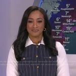 Brittany's navy pinstripe dress on Good Morning America