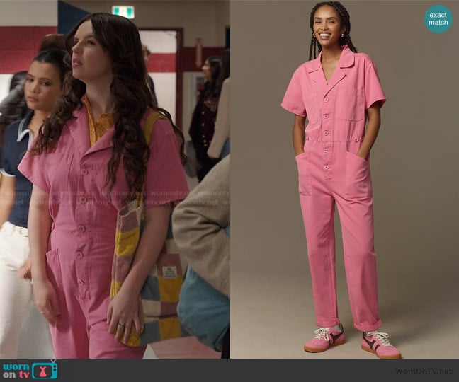 Pistola Grover Short-Sleeve Jumpsuit worn by Grace (Ellie O’Brien) on My Life with the Walter Boys