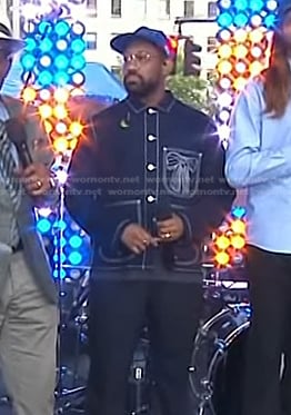 PJ Morton’s navy embroidered jacket on Today