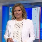 Christine Romans’ white pointelle sweater on NBC News Daily
