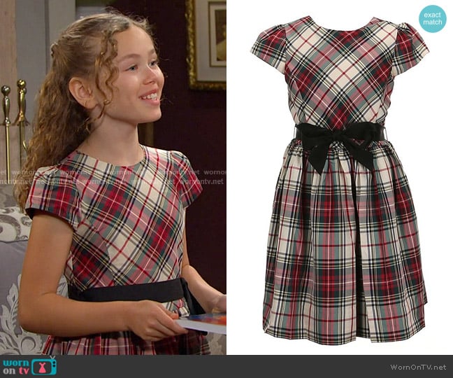 Polo Ralph Lauren Big Girls Plaid Fit & Flare Twill Dress worn by Rachel Black (lice Halsey) on Days of our Lives