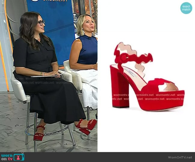 Prada Scalloped Platform Sandals worn by Savannah Sellers on Today