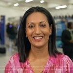 Priya Sridhar’s pink print blouse on Today