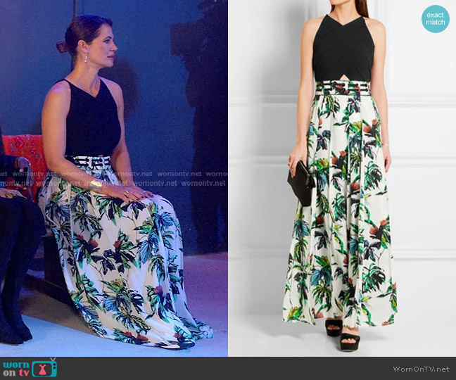 Proenza Schouler Print Silk Dress worn by Julia Lemigova (Julia Lemigova) on The Real Housewives of Miami