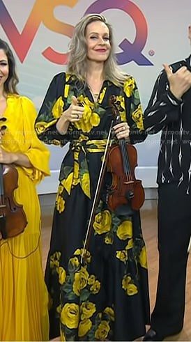 Rachel Grace’s black rose print maxi dress on Today