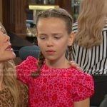 Rachel’s red and pink floral dress on Days of our Lives