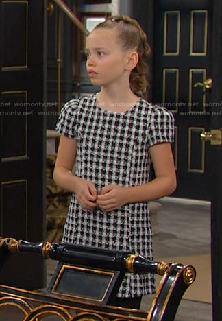Rachel’s cap sleeve tweed dress on Days of our Lives