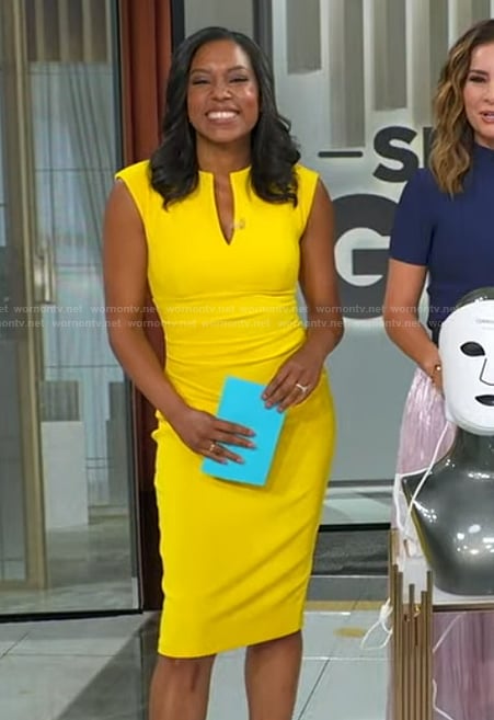 Rachel's yellow sleeveless dress on Good Morning America