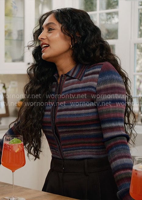 Radhi Devlukia's striped cardigan on With Love Meghan