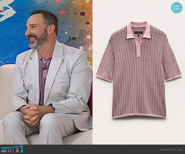 Tony Hale’s pink polo on Today