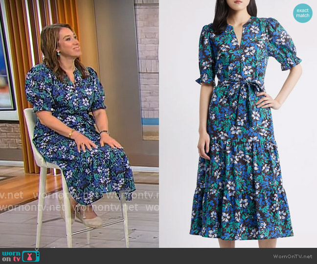 Rails Eliana Dress in Meadowlark worn by Sarah Gelman on CBS Mornings