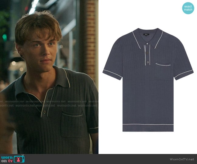 Rails Hardy Polo in Faded Navy worn by Conrad (Christopher Briney) on The Summer I Turned Pretty