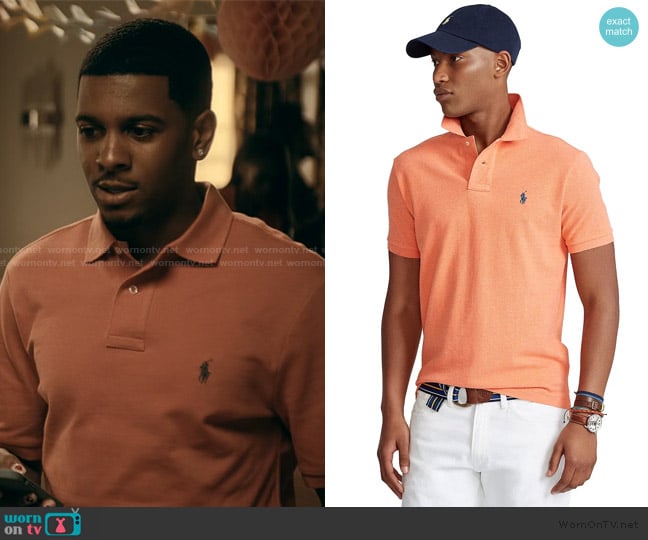 Ralph Lauren Mesh Polo Shirt worn by Damien (Brett Gray) on The Chi