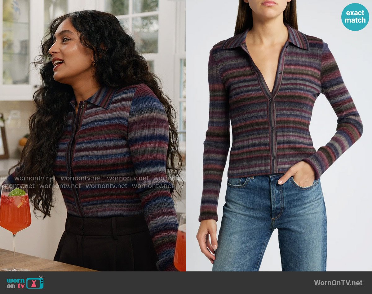 Radhi Devlukia’s striped cardigan on With Love Meghan