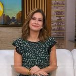 Rebecca’s green printed flutter sleeve dress on Good Morning America