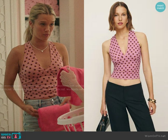 Reformation Bowie Knit Top in Fandango worn by Taylor Jewel (Rain Spencer) on The Summer I Turned Pretty