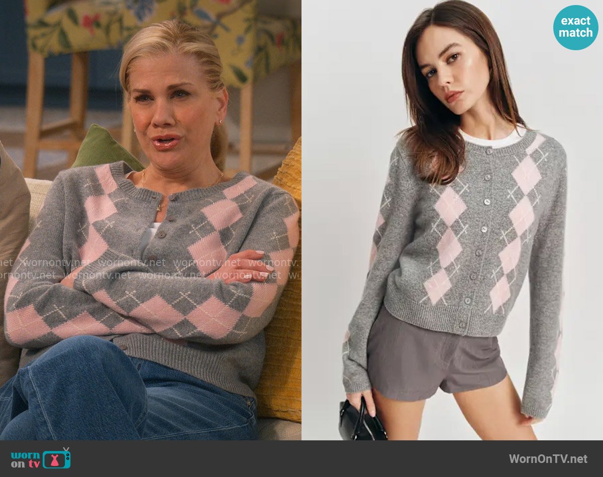 Reformation Clara Cardigan in Husky Multi worn by Carol (Kristen Johnston) on Leanne