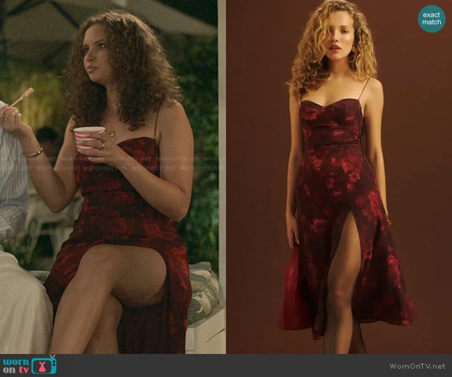 Reformation Juliette Dress in Sanguine worn by Denise (Isabella Briggs) on The Summer I Turned Pretty