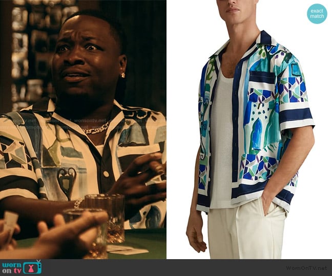 Reiss Belize Printed Camp Shirt worn by Hanibal (Chris Lee) on The Chi