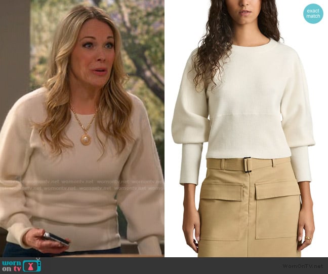 Reiss Ella Cropped Sweater worn by Becca (Andrea Anders) on Leanne