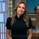 Rhiannon’s black ruffle neck top on Good Morning America