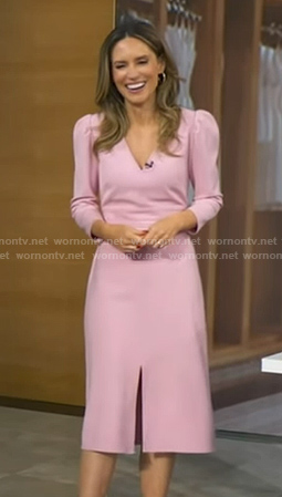 Rhiannon's pink v-neck dress on Good Morning America
