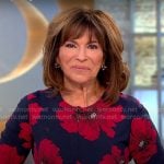 Rikki Klieman’s red floral dress on CBS Mornings
