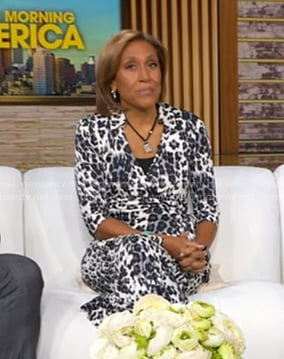 Robin's leopard print wrap dress on Good Morning America