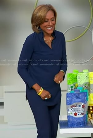 Robin’s navy shirt and pants on Good Morning America