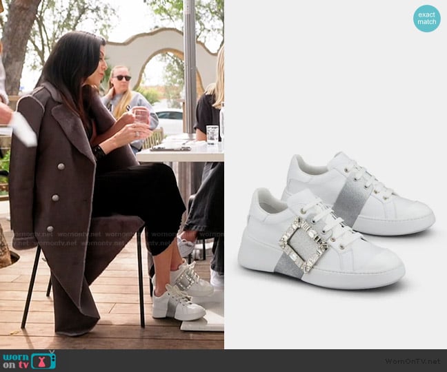 Roger Vivier Viv Skate leather sneakers worn by Heather Dubrow on The Real Housewives of Orange County
