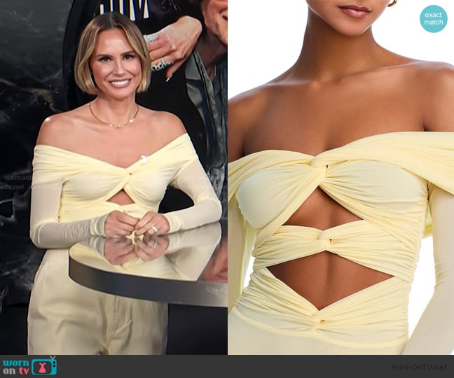 Ronny Kobo Fitz Cutout Bodysuit worn by Keltie Knight on E! News