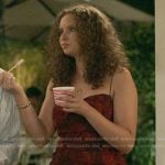 Denise’s red floral sweetheart dress on The Summer I Turned Pretty