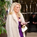 Gretchen’s purple metallic dress on The Real Housewives of Orange County