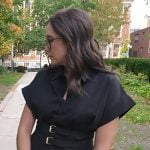 Savannah’s black double buckle waist shirt on Today