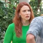 Sally’s green long sleeve maxi dress on The Young and the Restless