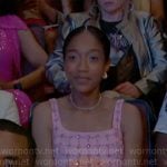 Samantha’s pink embellished mini dress on Beyond the Gates
