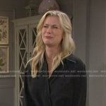 Sami’s black leather trim belted dress on Days of our Lives