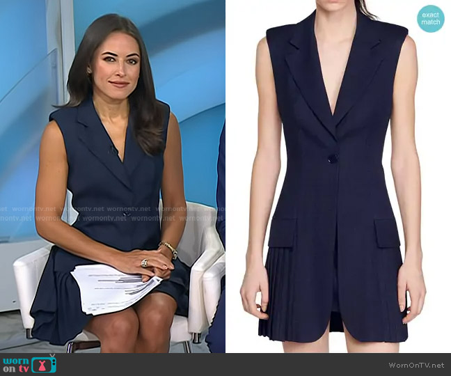 Sandro Carine Sleeveless Blazer Mini Dress in Deep Blue worn by Kaylee Hartung on Today